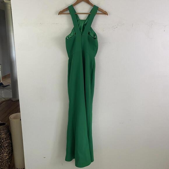 CAMILLE LA VIE Kelly green high neck maxi formal dress - Picture 3 of 7